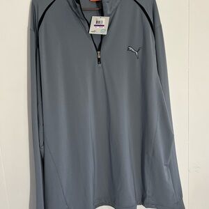 PUMA New Tags Gray 1/4 Zip Golf Pullover TradeWinds Cool Cell Size XXL